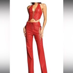 I. AM. GIA Women's Red Lace-Up Pants